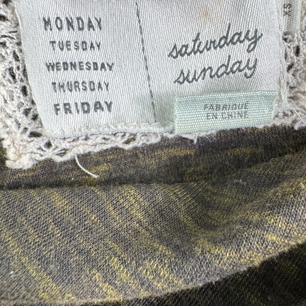 Anthropologie Saturday Sunday Dress Women XS Green Cowl Boho Cottage Midi Shift‎ - Picture 6 of 13